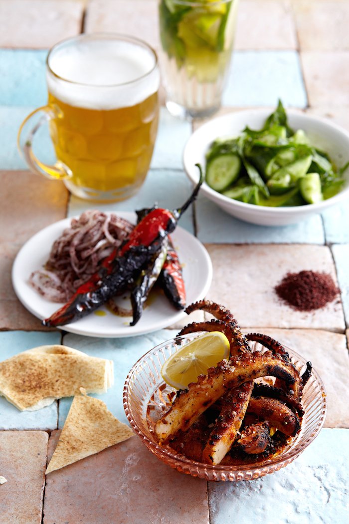 Coogee Pavilion rooftop food squid and beers