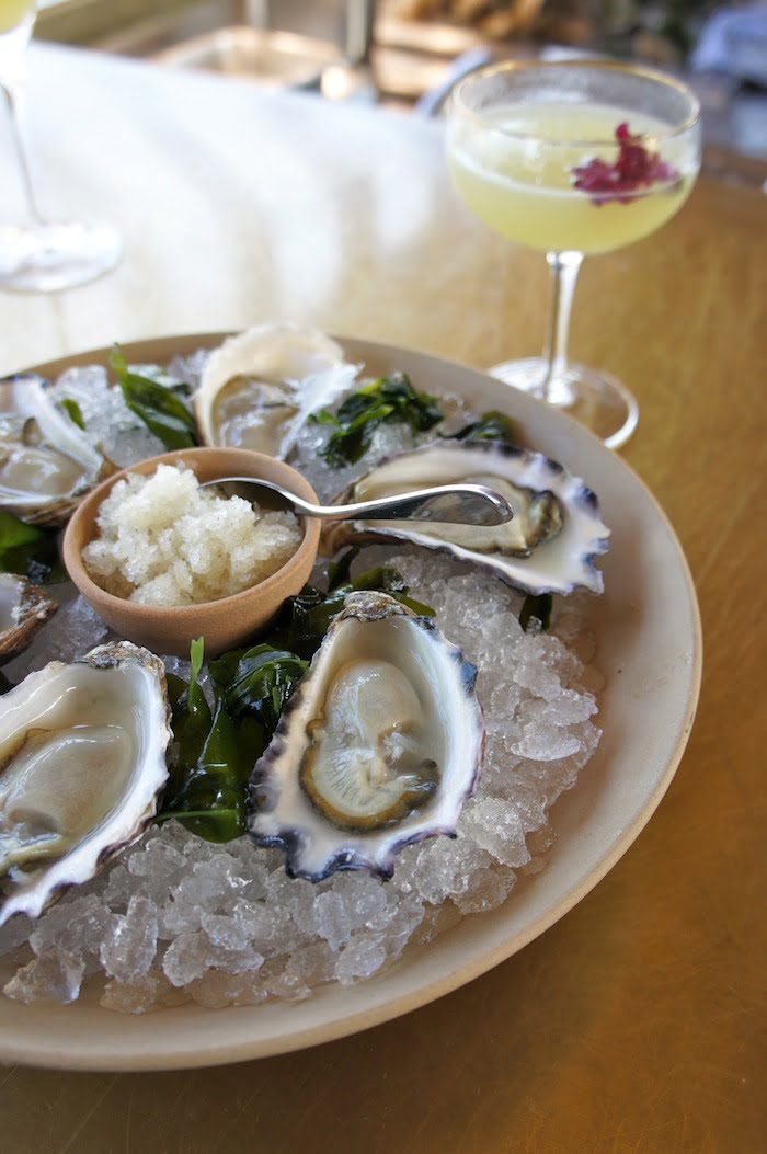 Oysters with granita