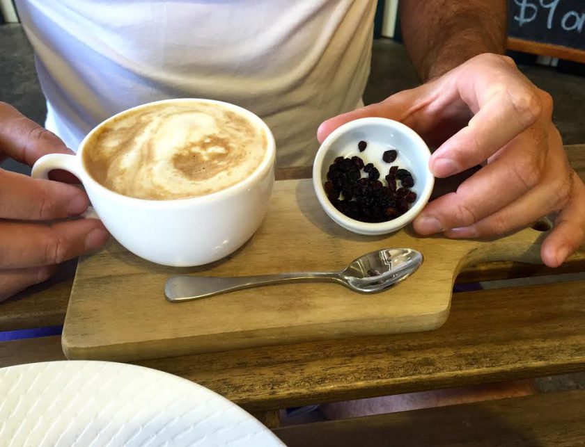 Haven Specialty Coffee flat white raisins