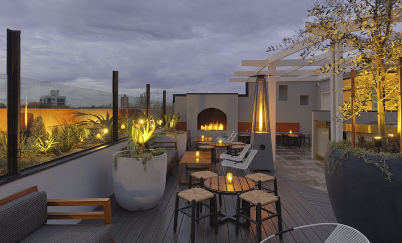 The Light Brigade Rooftop Fireplace