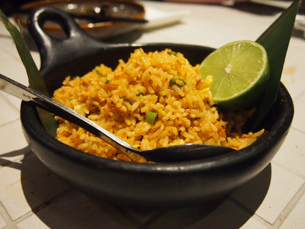 EAST restaurant kimchi fried rice with salmon