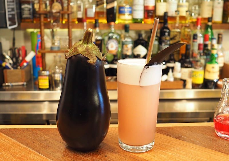 bar tag emoji fizz purple eggplant drink