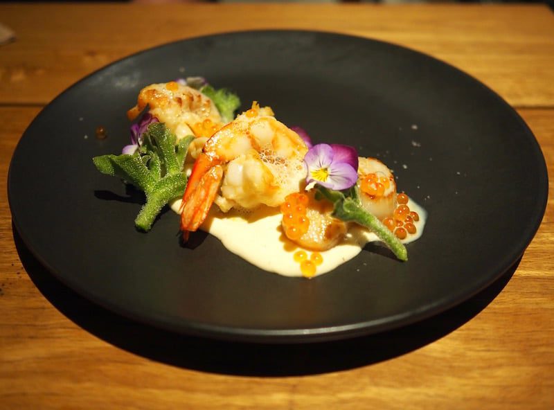 Zushi Baragaroo prawn, scallop, Balmain bug