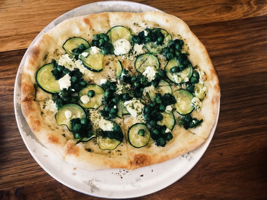 small print pizza bar's zucchini pizza