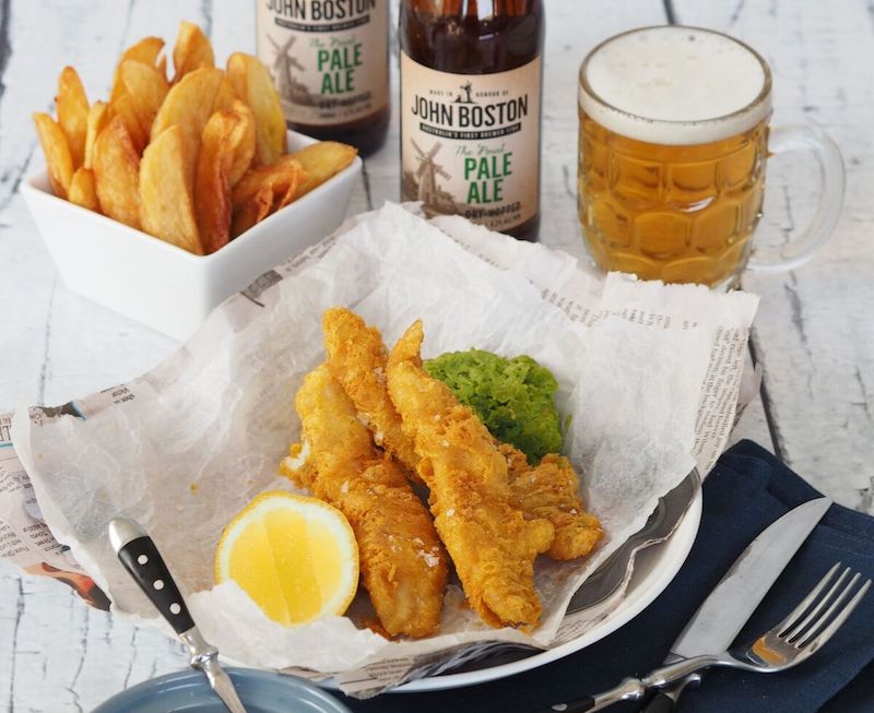John Boston Pale Ale + Beer Battered Flathead & Chips