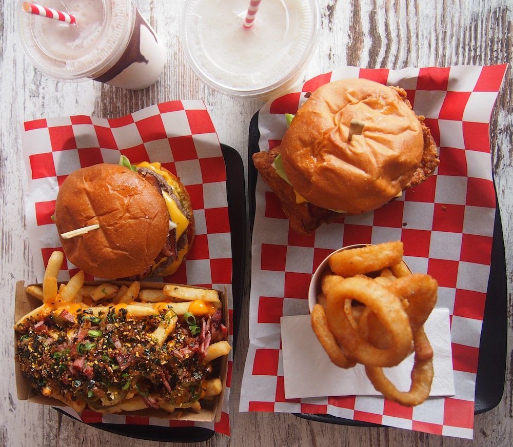 sideshow burgers-flatlay