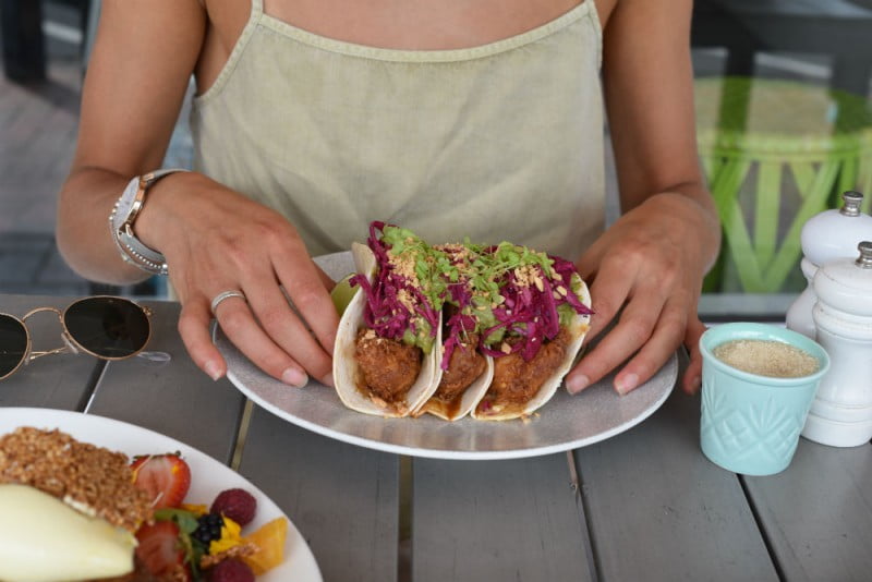 Korean chicken tacos
