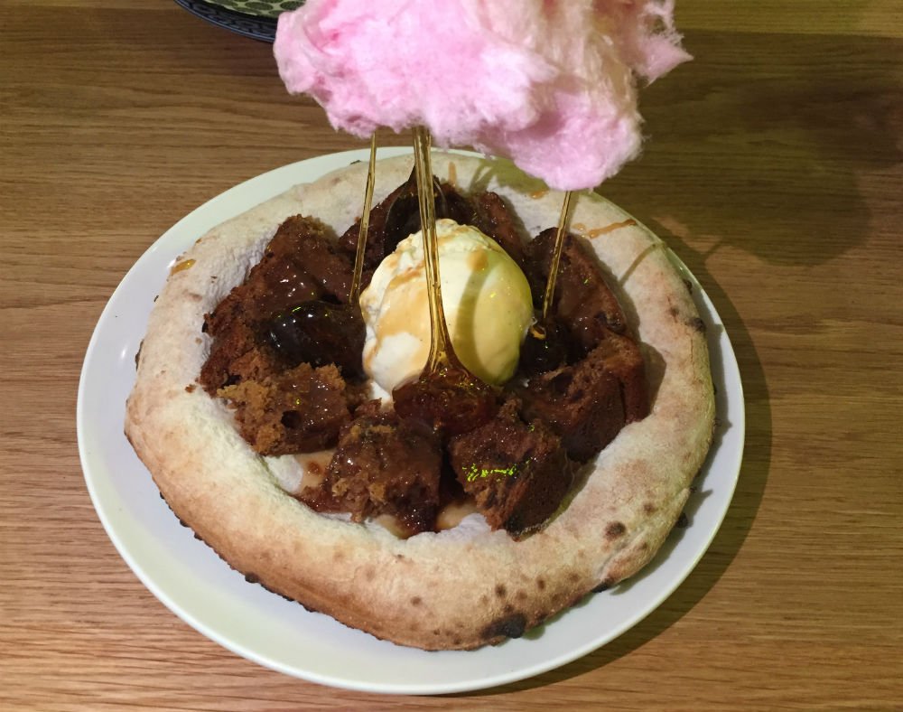 Piccolino sticky date pudding with fairy floss
