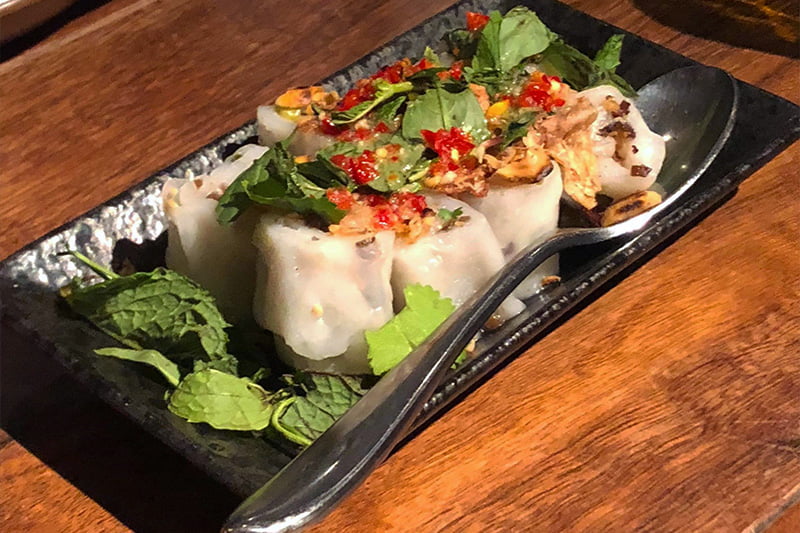 Wood Ear Muchroom, Vermicelli, and Wombok Spring Rolls at The George on Collins.