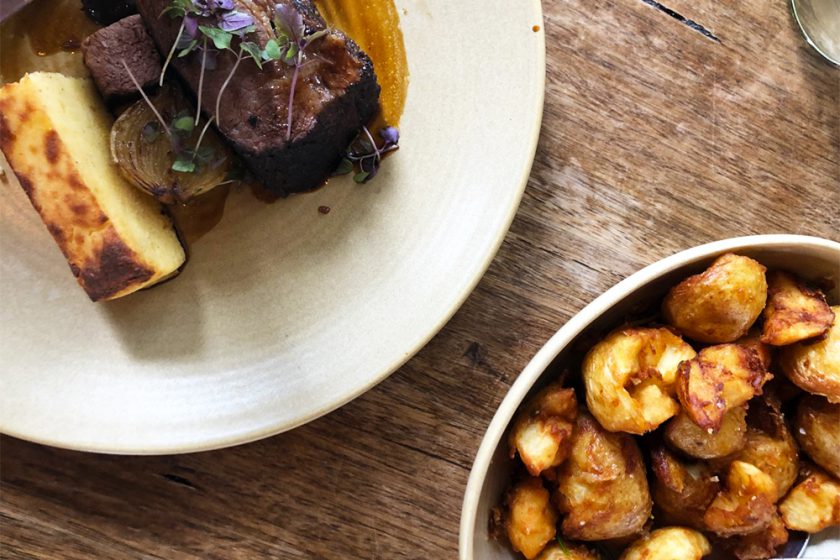 Brisket and chat potatoes at Coombe Yarra Valley