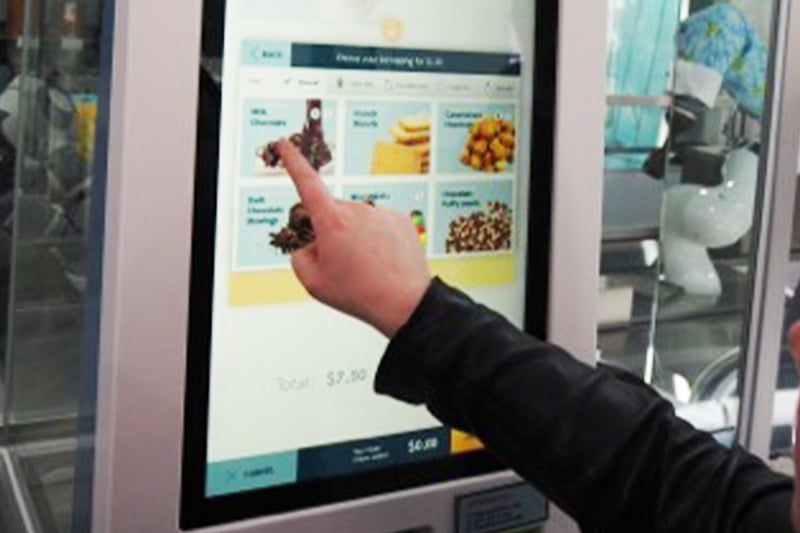 Ordering at Niska Robotic Ice Cream Bar