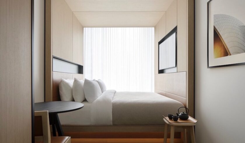 picture of the bed at The Little National Hotel in Canberra 
