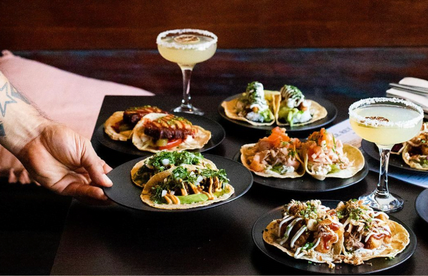Calle Rey in Newtown Sydney offering a range of vegan tacos as part of their set menu.