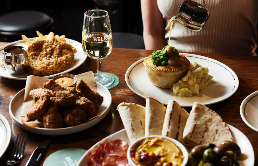 Menu selection from the newly refurbished The Belroy Hotel.