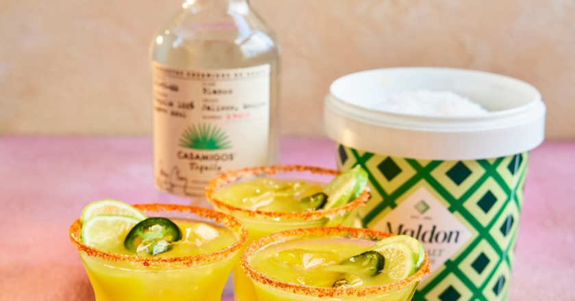 Mango jalapeno margarita with Maldon Salt rim at The Depot, Bondi