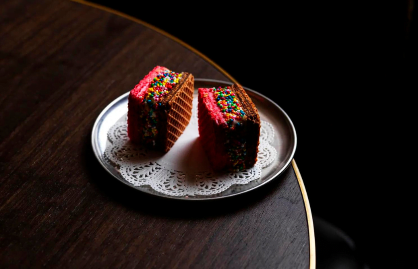 The Waratah fairy bread ice-cream sandwich.