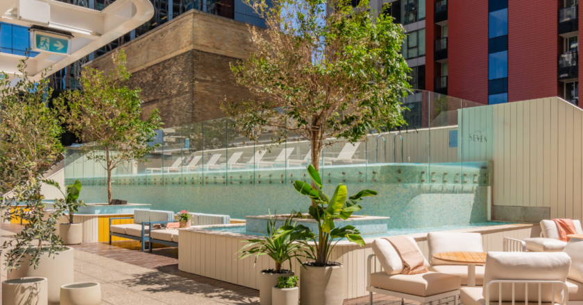 Brand new Harper Rooftop, home to Vino & Vinyasa.