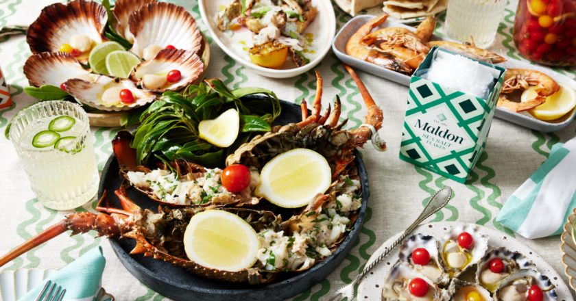Seafood barbecue spread with Maldon Salt.