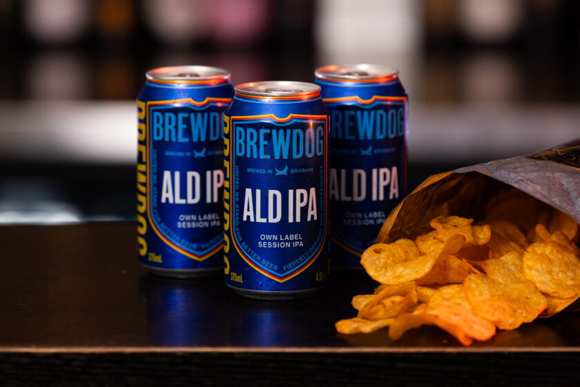 3 of the new affordable IPA's at Aldi's Pop-Up Pub with a side of chips.