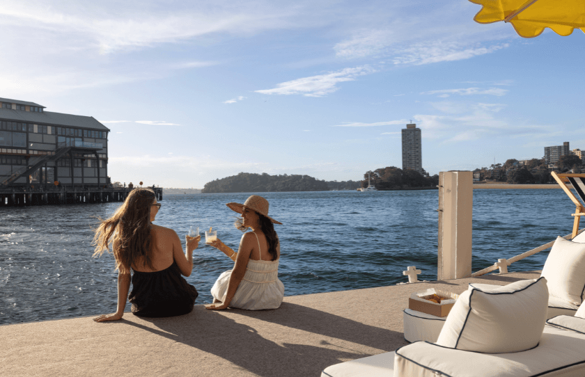 Drinking by PIER Bar Pontoon