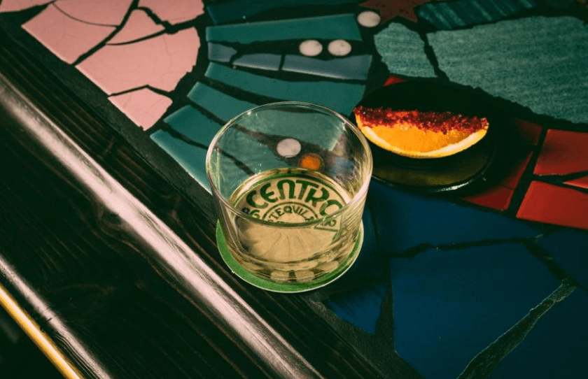 Centro 86 tequila on branded coaster