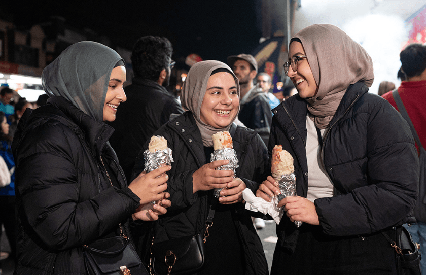 Ramadan Nights Lakemba crowd with wraps