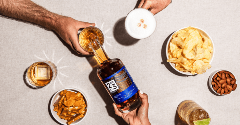 23rd St Distillery Whiskey with snacks
