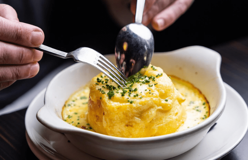 Bistro Rex's triple cheese soufflé