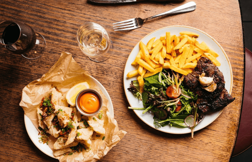 Overshot of steak from The Dog Randwick