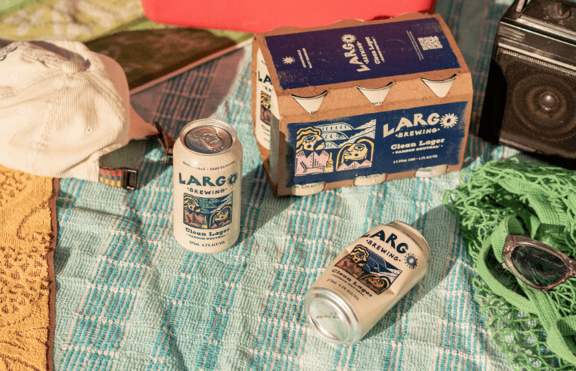 August Drinks Guide - Largo cans on a blanket