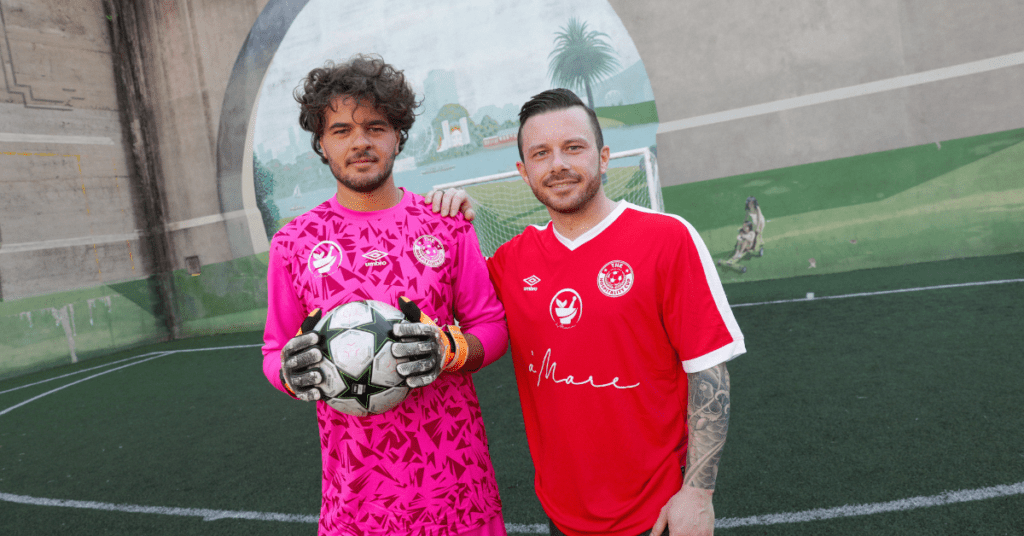 Sydney Hospitality Cup - Staff on soccer pitch with ball