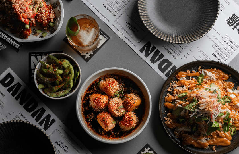 Overshot of Asian-Inspired dishes at Pyrmont's newest opening Dan Dan