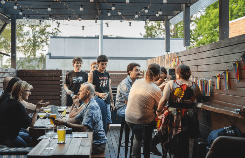 rooftop with people